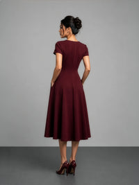 Essential Midi Dress - Burgundy