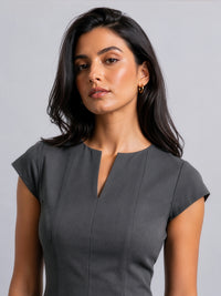 Classic Midi Dress in SoftSuit™- Slate Grey