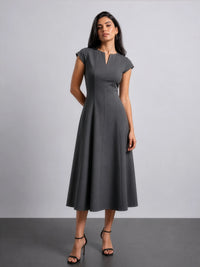 Classic Midi Dress in SoftSuit™- Slate Grey