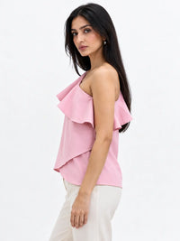 Ruffle One-Shoulder SoftSuit™ Top - Dusty Pink