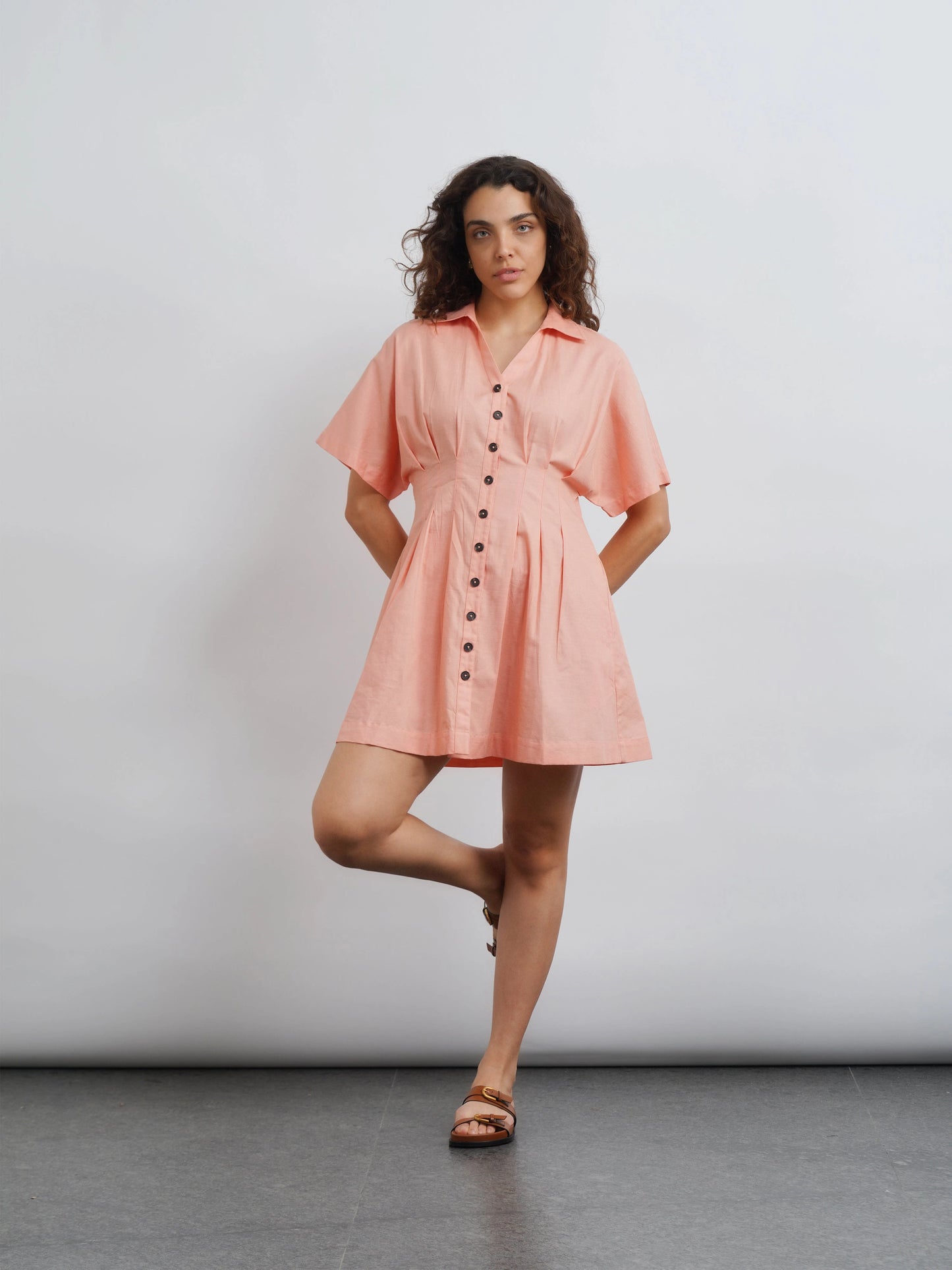 Cotton Dress - Peach Melon