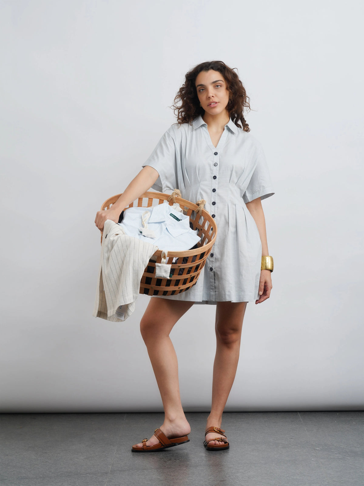 Cotton Dress - Light Grey