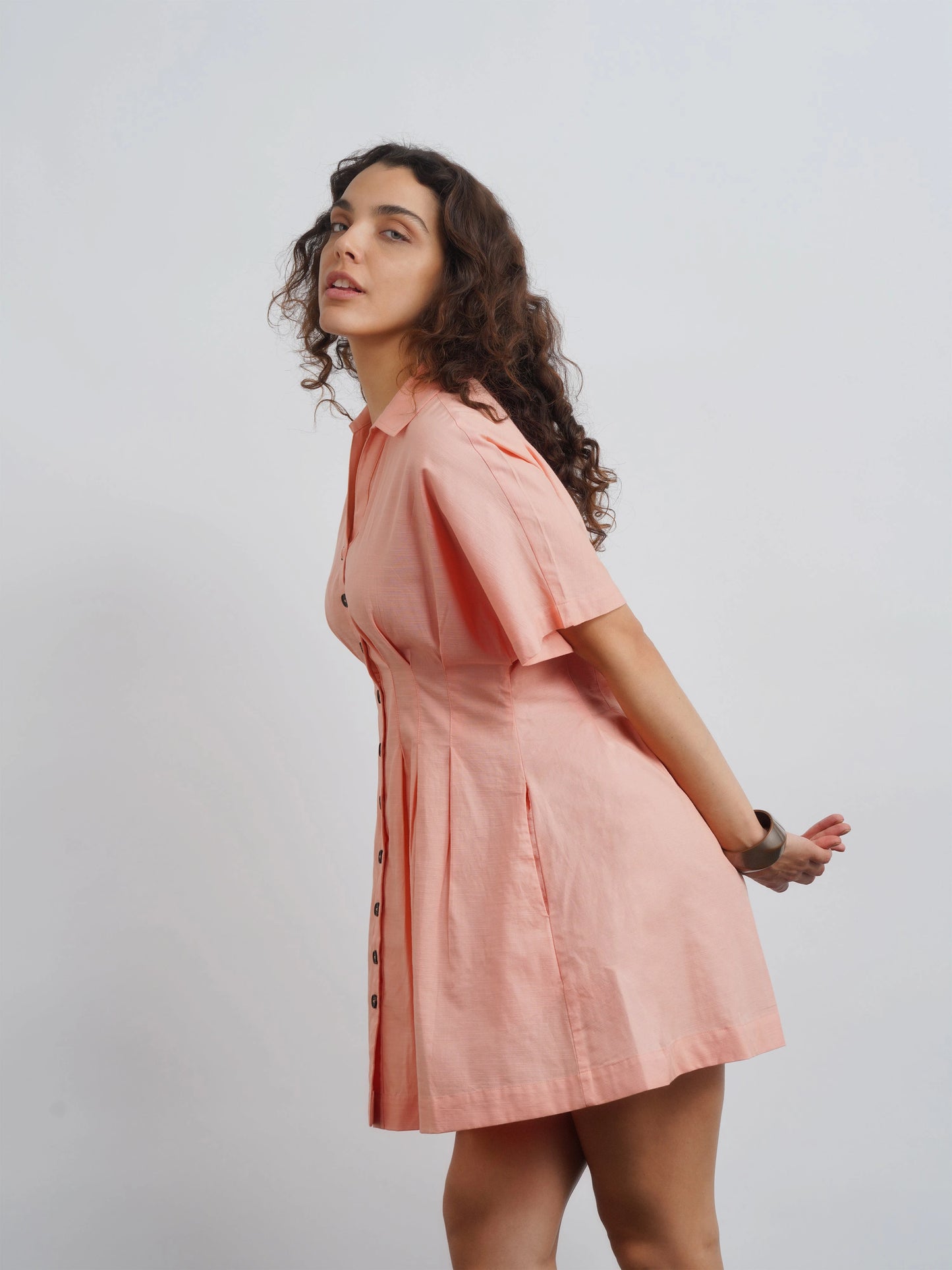 Cotton Dress - Peach Melon
