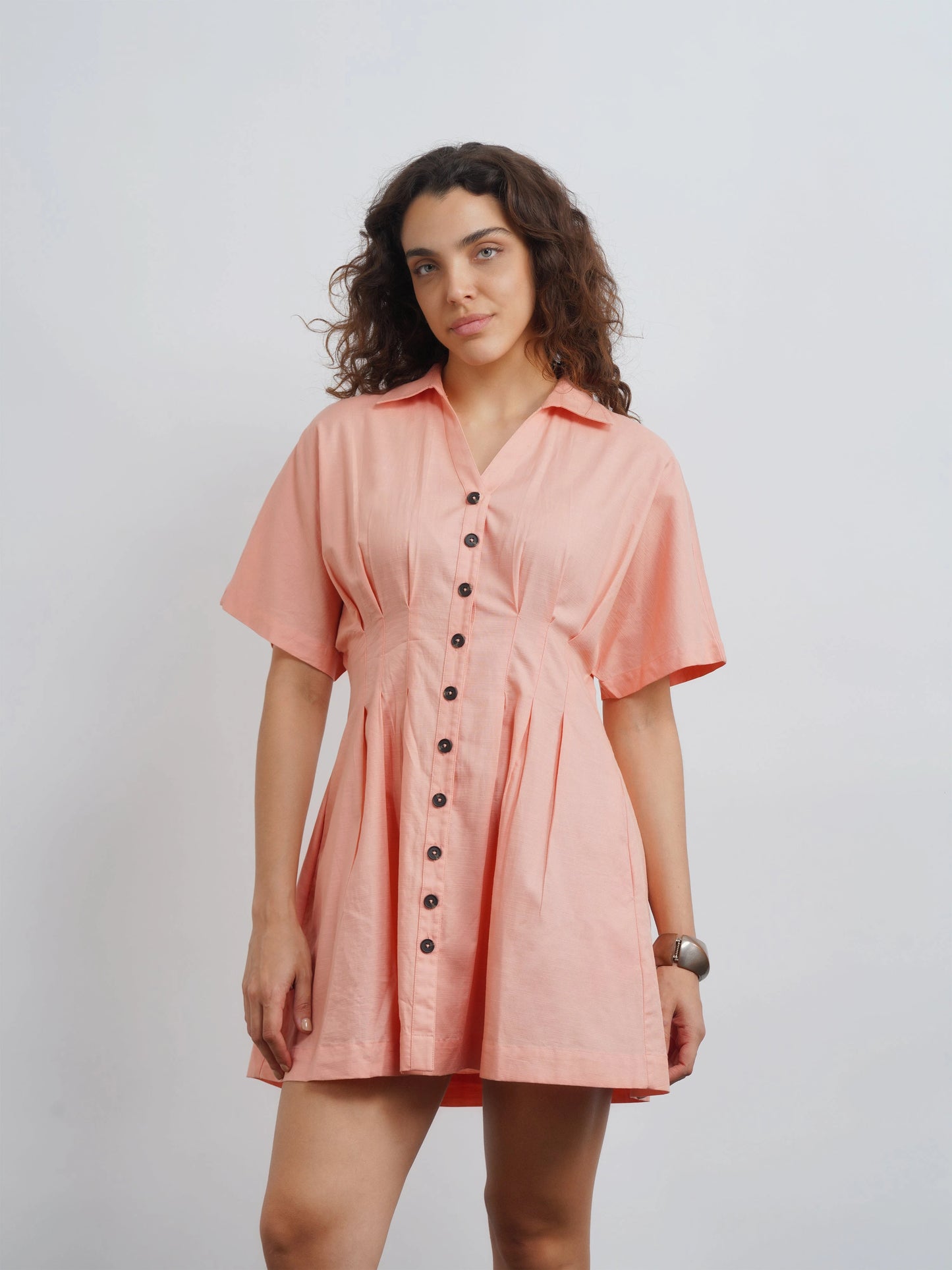 Cotton Dress - Peach Melon