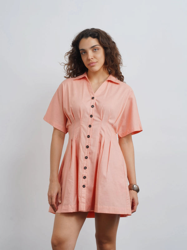 Cotton Dress - Peach