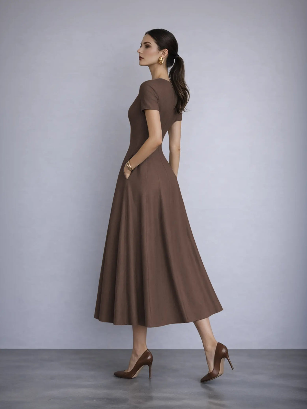 Essential Midi Dress - Mocha
