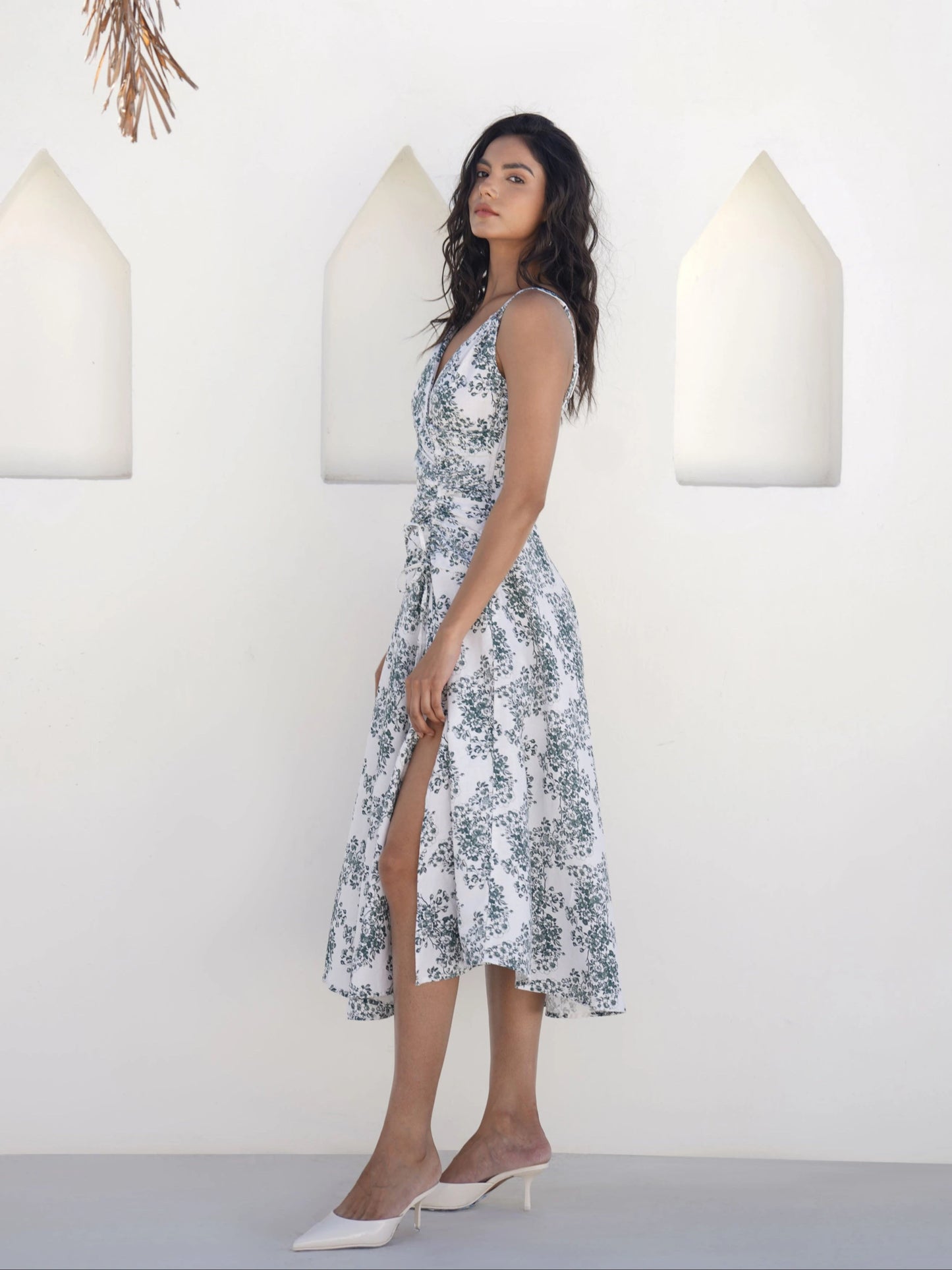 Linen Mykonos Midi Dress