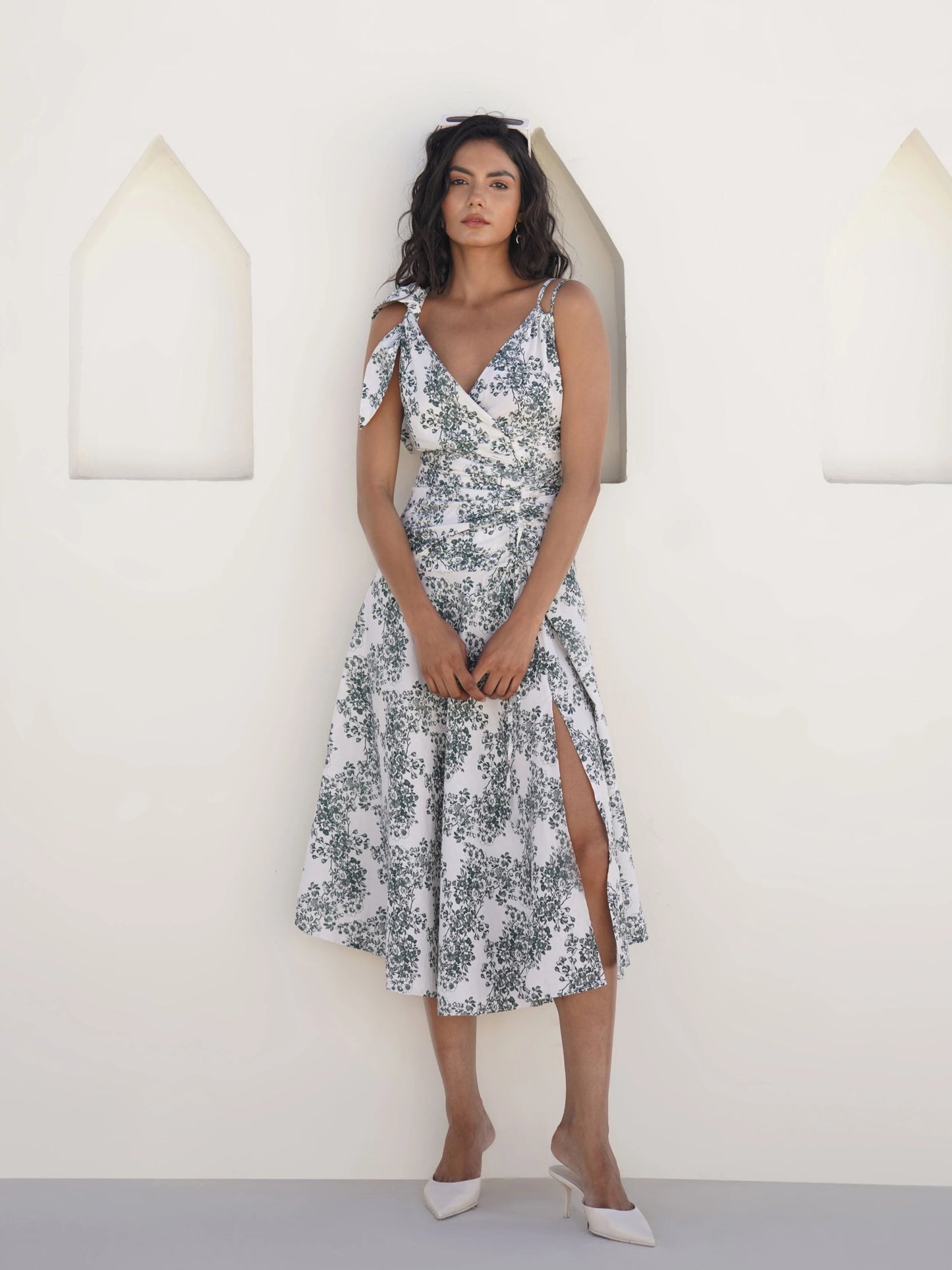 Linen Mykonos Midi Dress