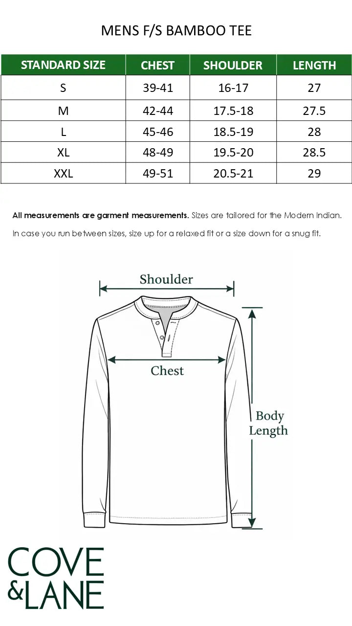 bamboo cotton henley - black