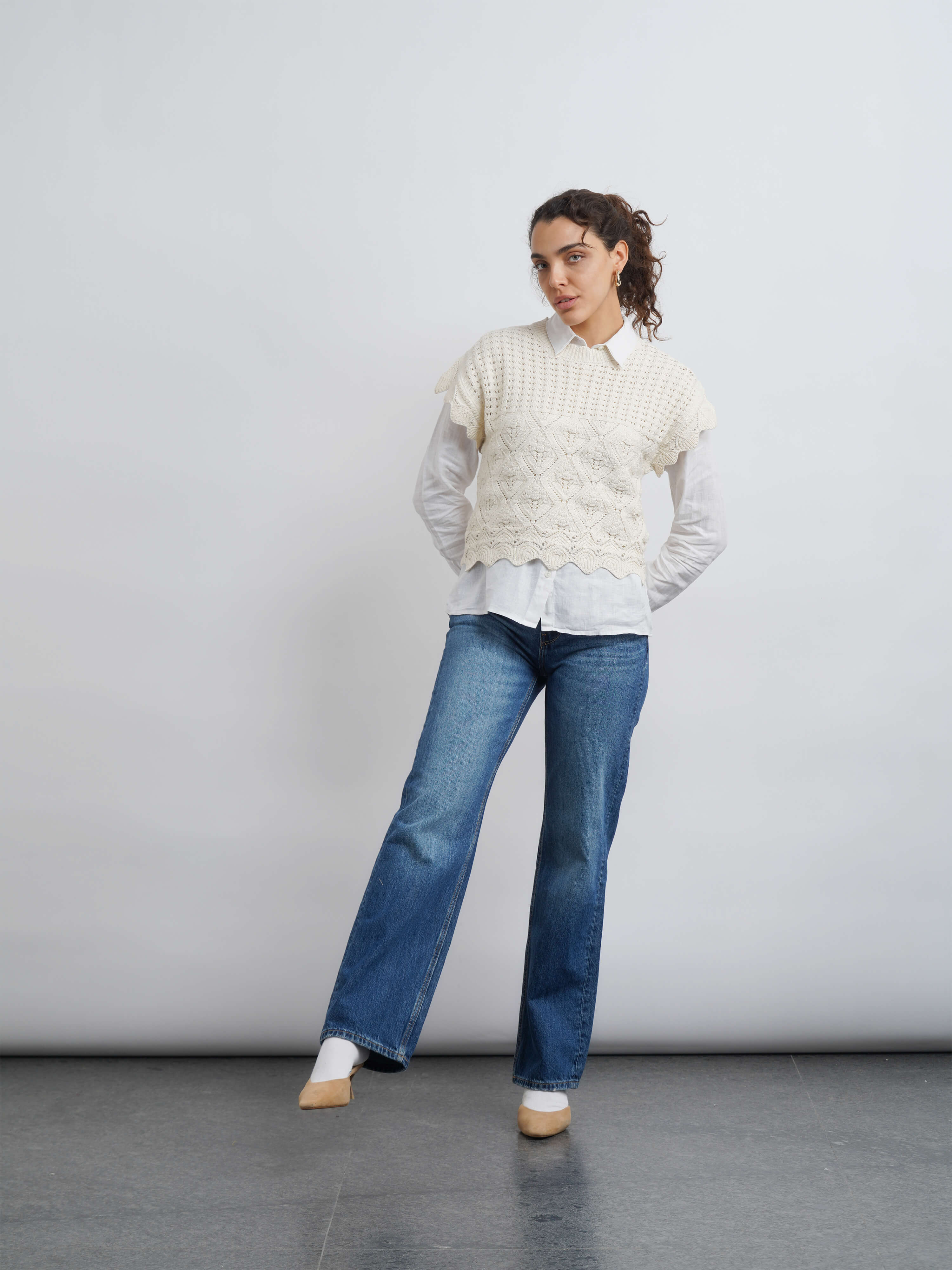crochet top - white