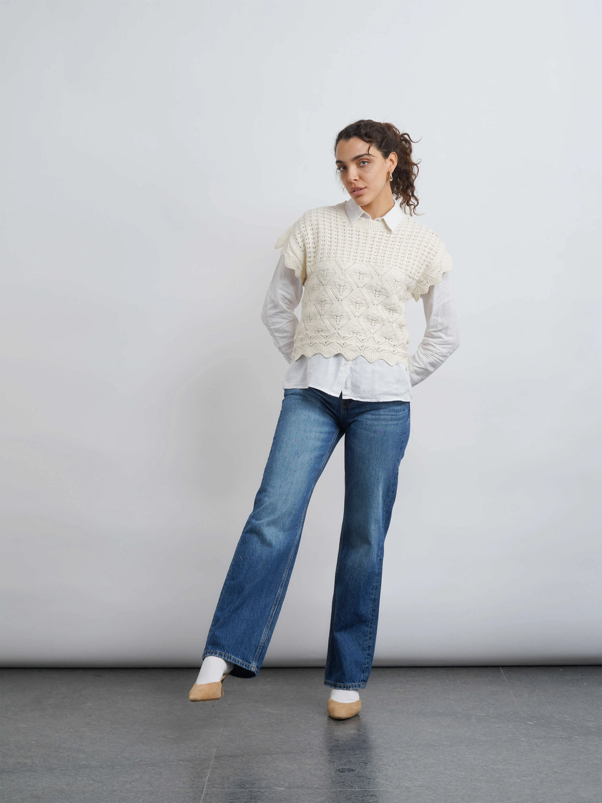 Cotton Crochet Top - White