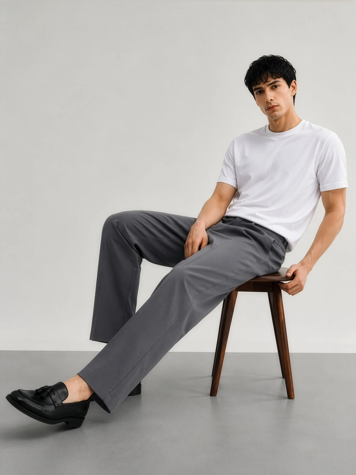 8-Way Stretch Pants in SoftSuit Fabric™ - Stone Grey