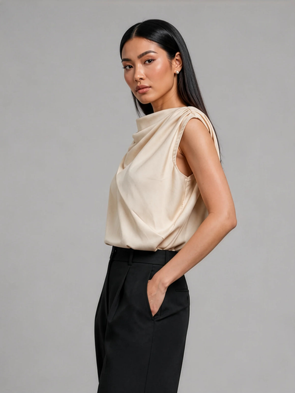 Jenna LustraSatin™ Top - Champagne