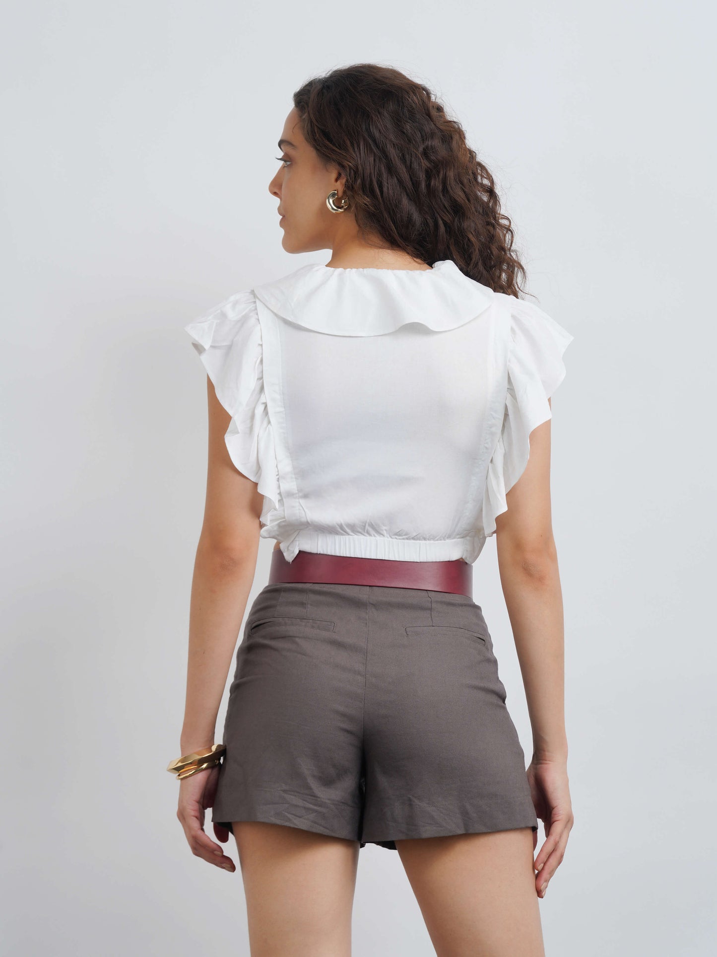 Somerset Linen Top - White