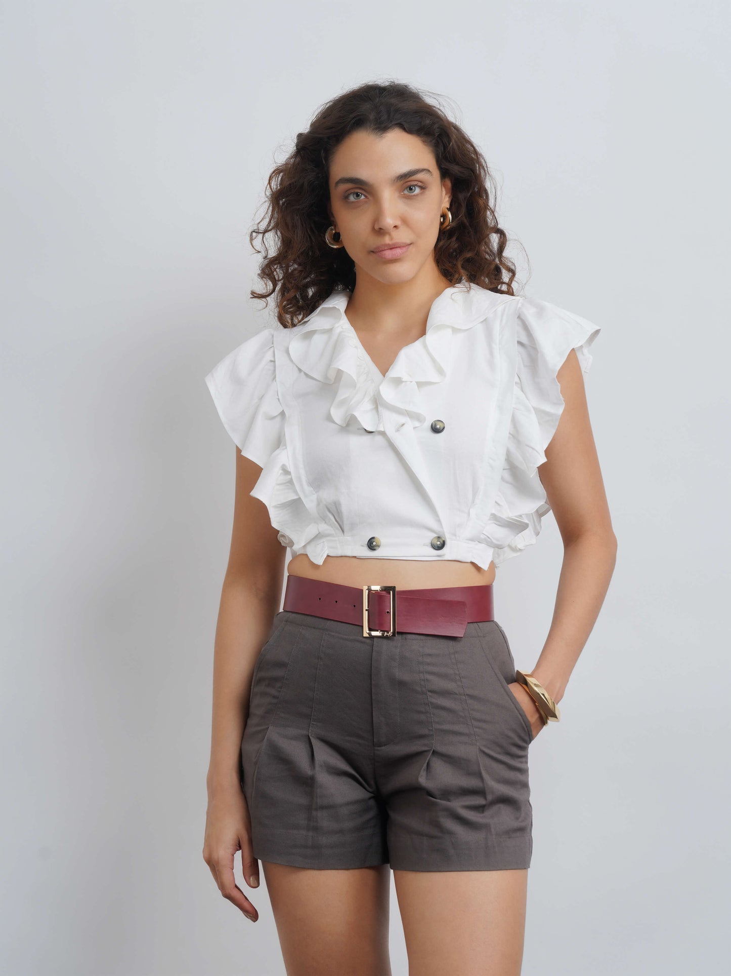 Somerset Linen Top - White