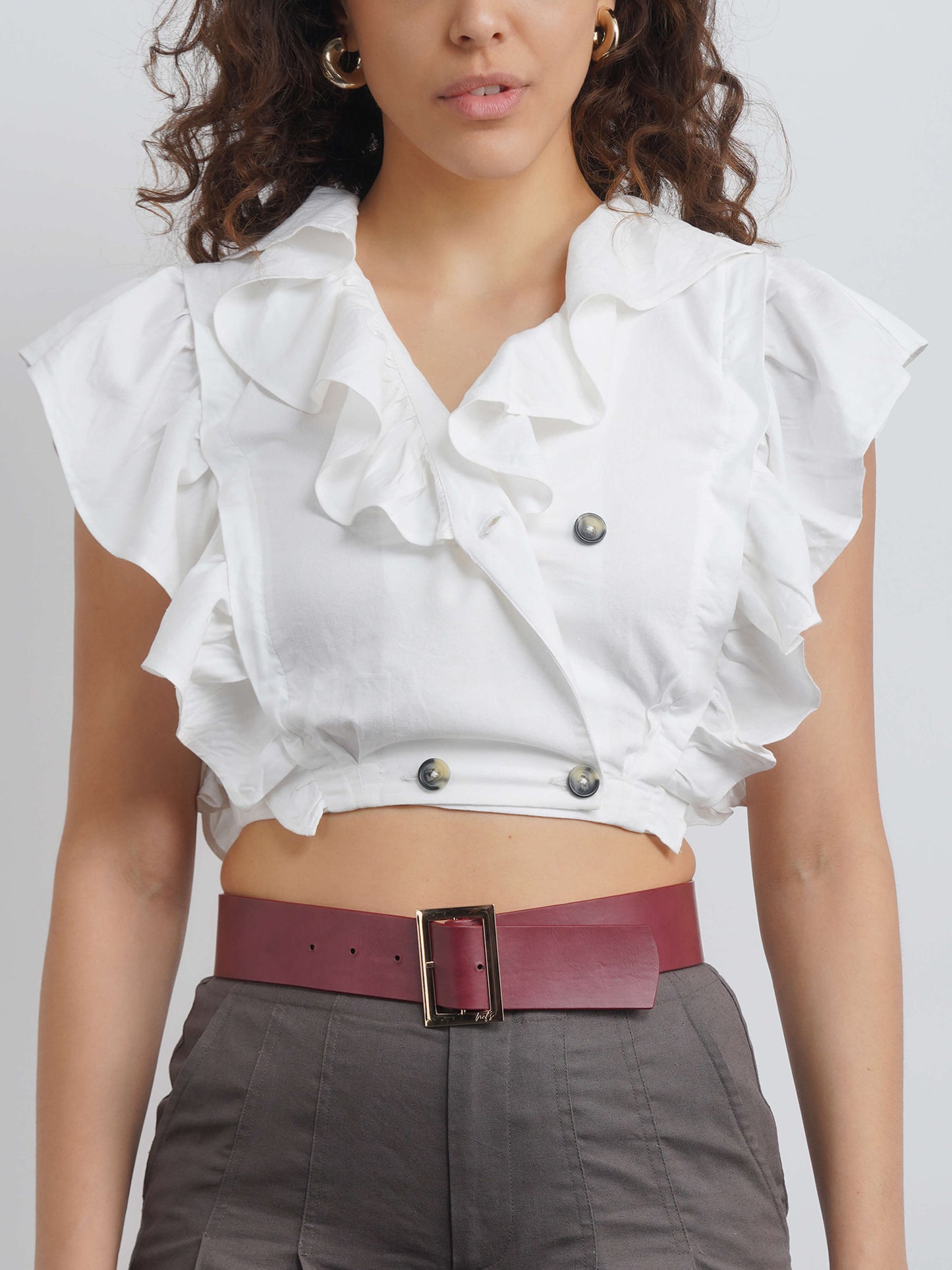 Somerset Linen Top - White