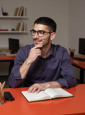 Roberto Knit Shirt Herringbone - Royal Blue