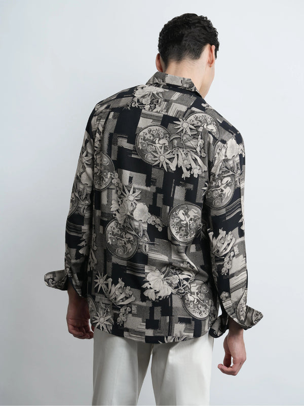 Eclipse - Black Printed Regular Fit Shirt
