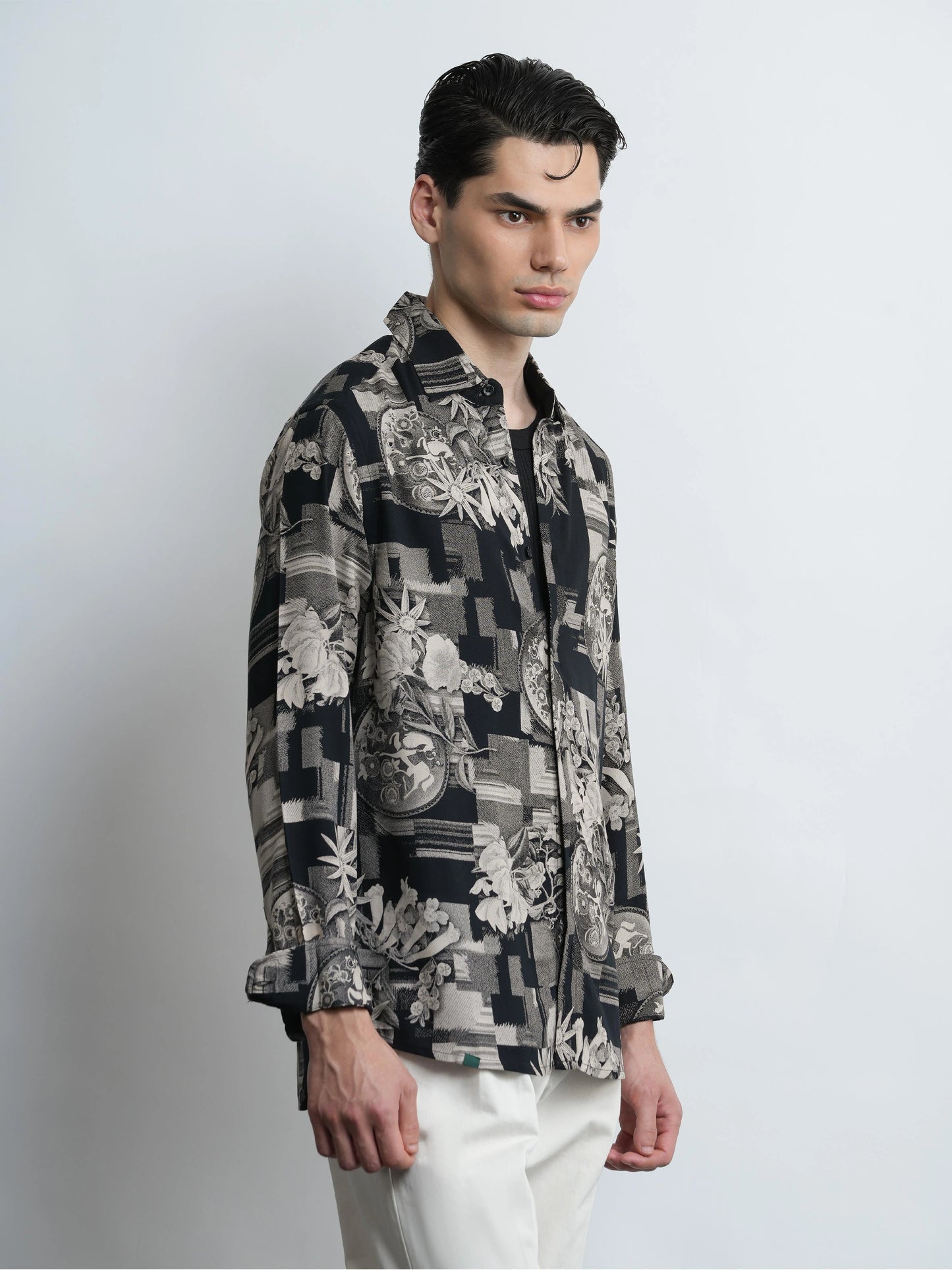 Eclipse - Black Printed Regular Fit Shirt