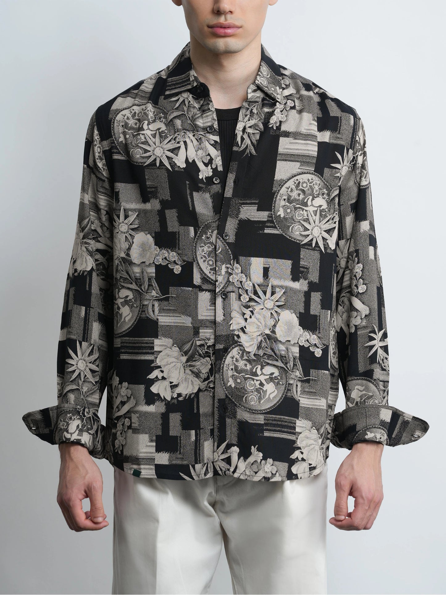 Eclipse - Black Printed Regular Fit Shirt