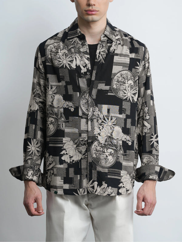 Eclipse - Black Printed Regular Fit Shirt