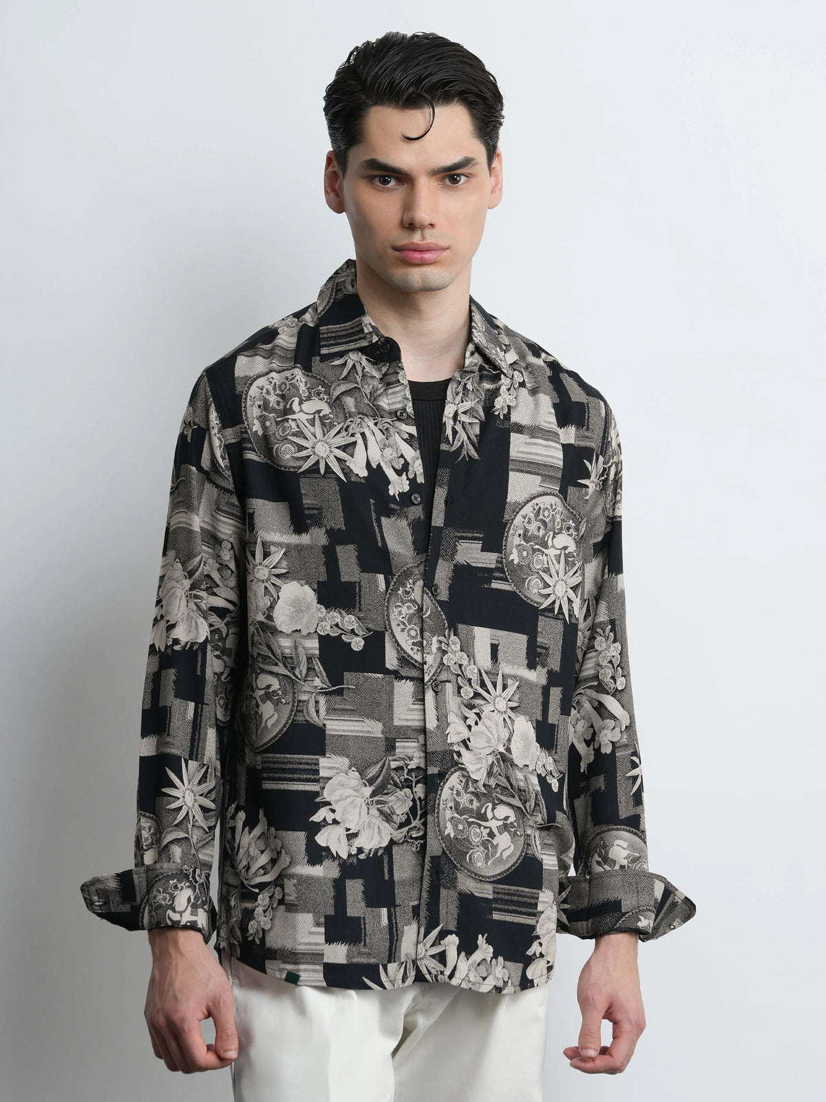 Eclipse - Black Printed Regular Fit Shirt