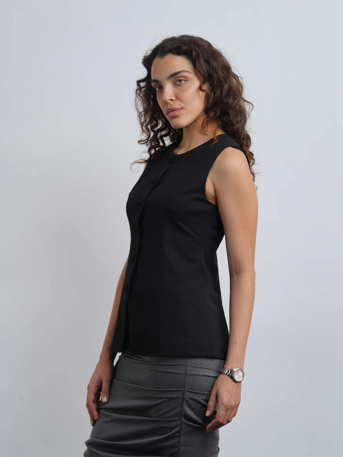 West Village Knit Waistcoat - Black