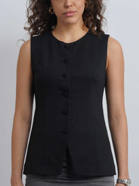 West Village Knit Waistcoat - Black
