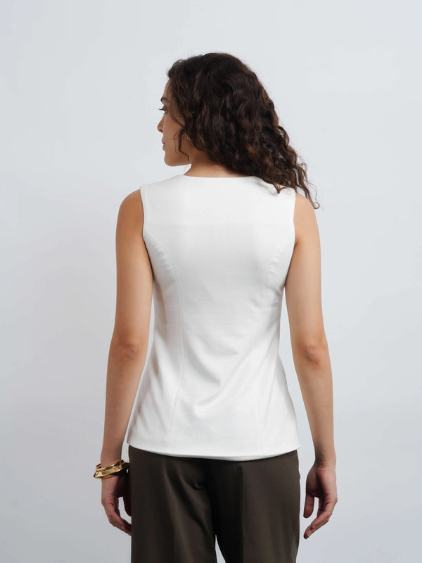 West Village Knit Waistcoat - White