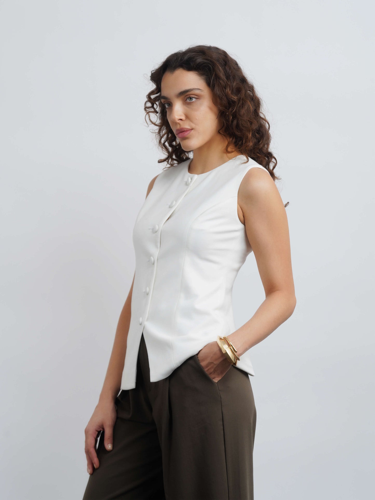 West Village Knit Waistcoat - White