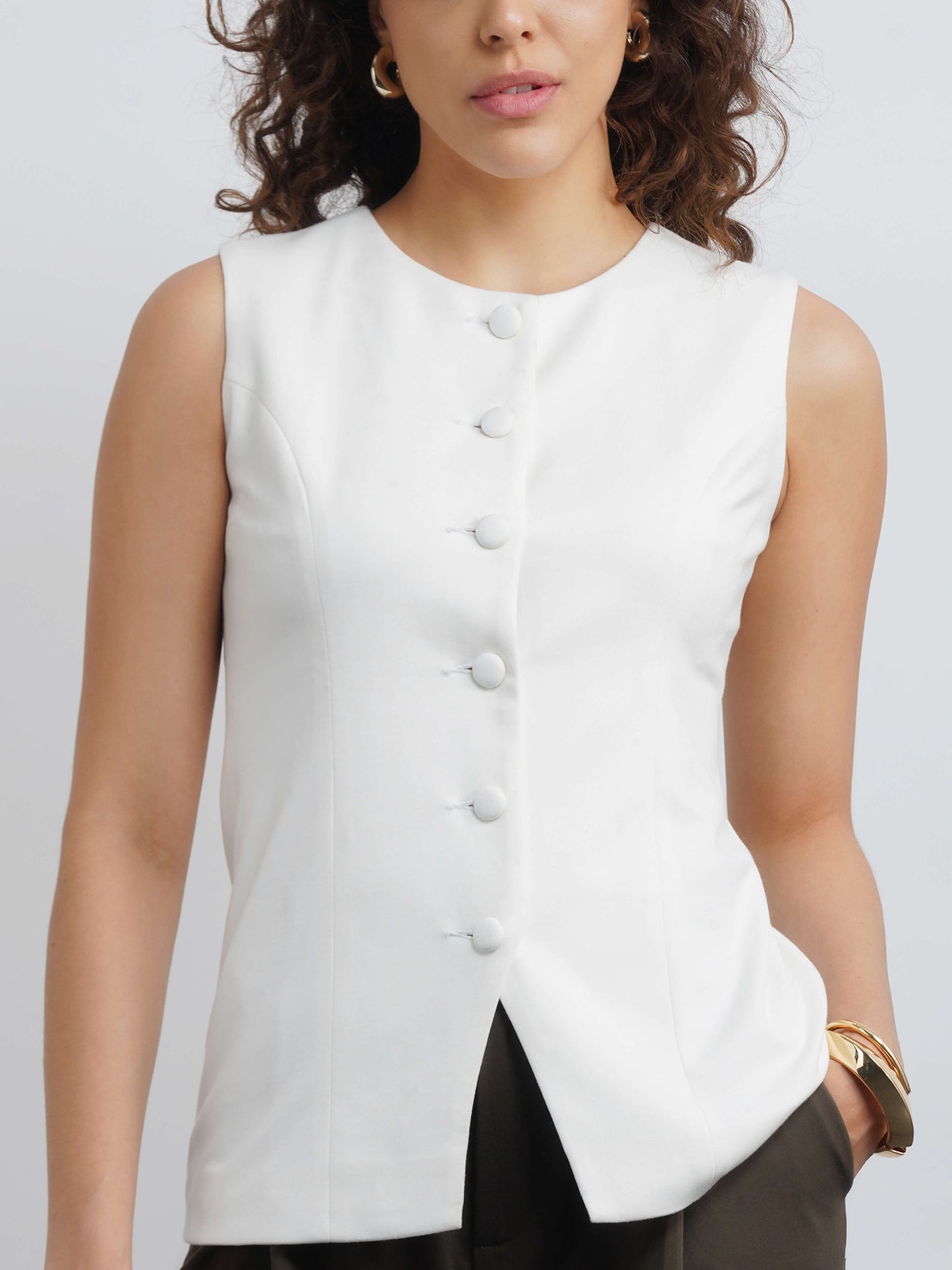 West Village Knit Waistcoat - White
