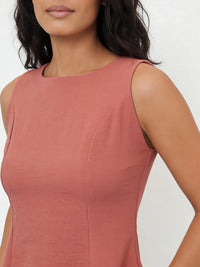 Bow Tie Top in CrepeSway™ - Coral Pink