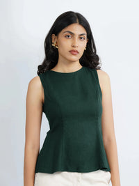 Bow Tie Top in CrepeSway™ - Matcha Green