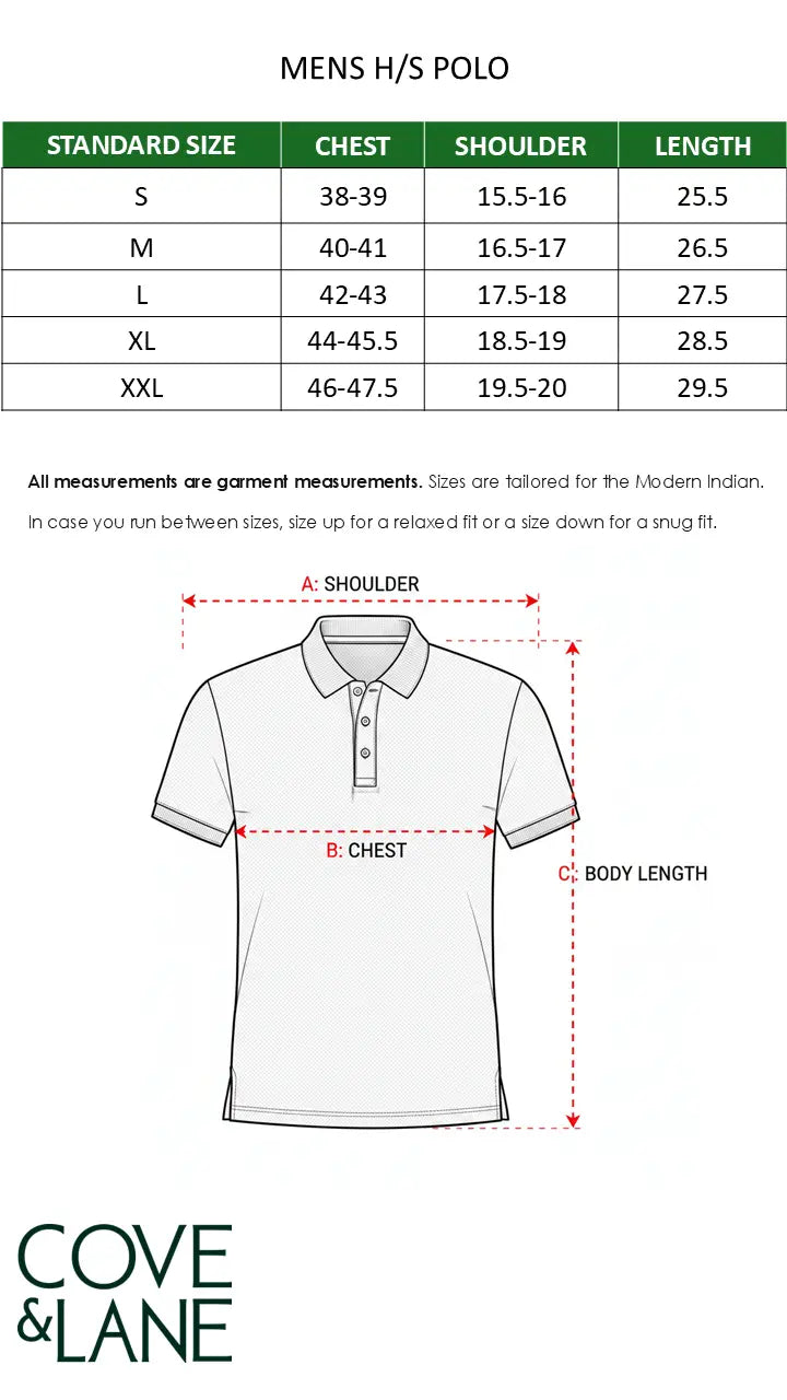 Size guide for Intrecciato Cotton Polo