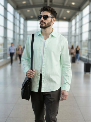 Cove Linen - Sea Mist Green Relaxed Fit Shirt