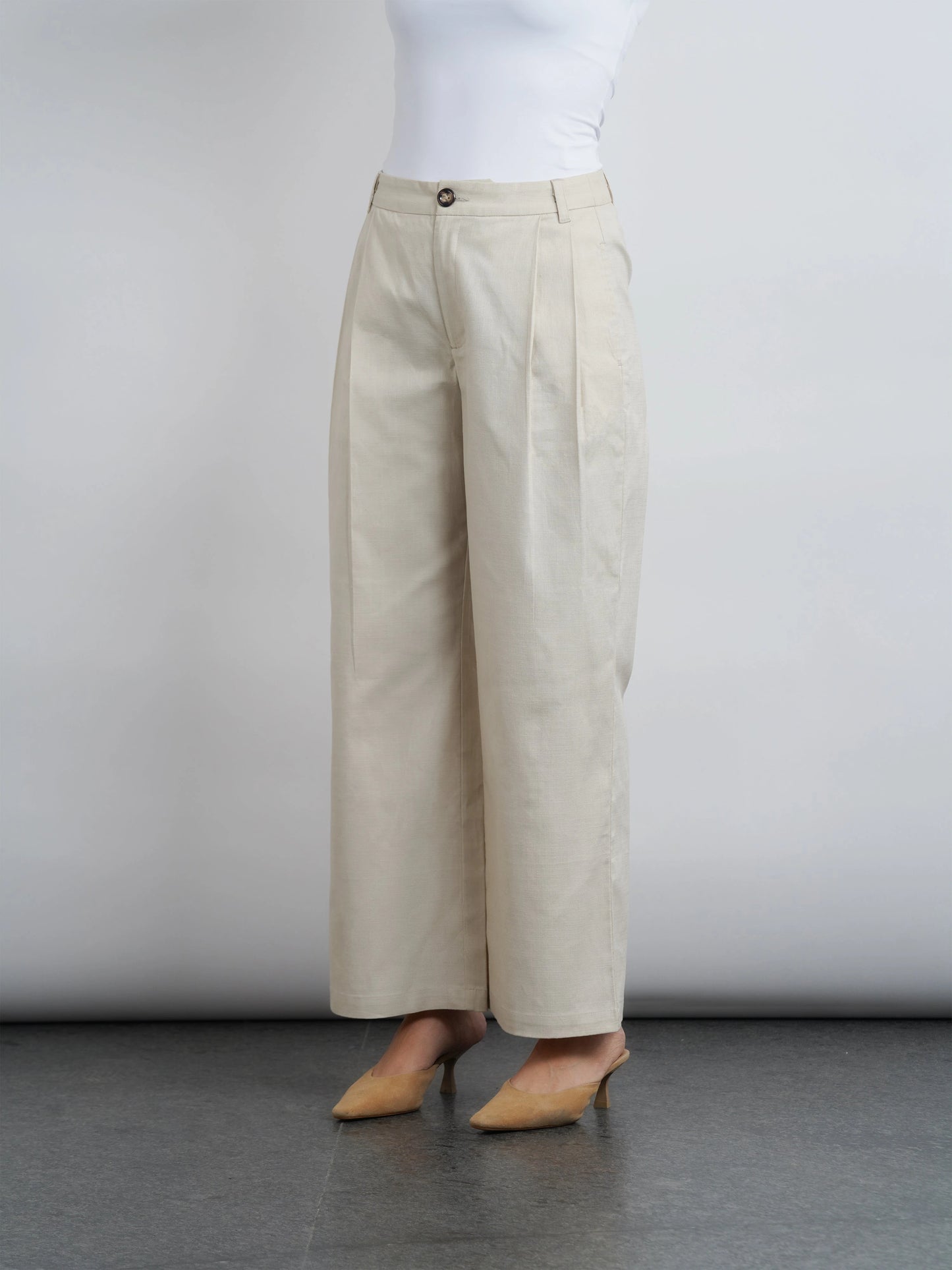 Riviera Wide Leg Pants - Off White