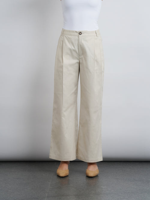 riviera wide leg pants - off white