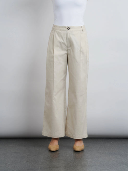 riviera wide leg pants - off white