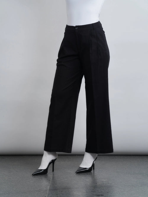 riviera wide leg pants - black