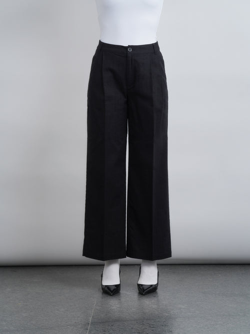 riviera wide leg pants - black