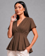 Pleated SoftSuit™ Top - Mocha