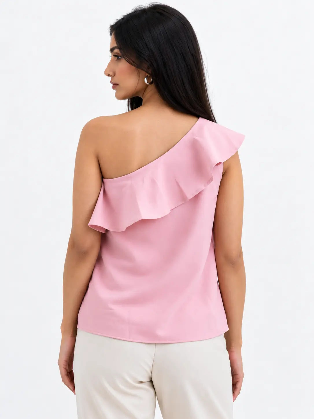 Ruffle One-Shoulder SoftSuit™ Top - Dusty Pink