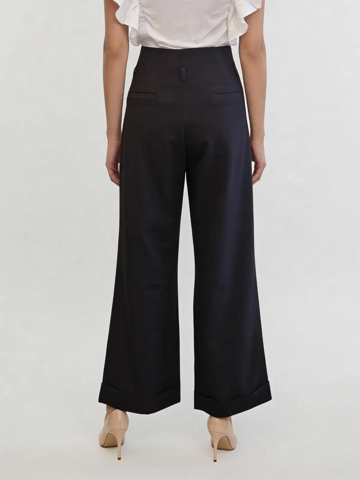 Hem Fold Pant in SoftSuit™ Fabric - Black