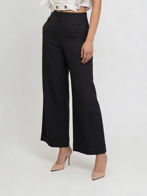 Hem Fold Pant in SoftSuit™ Fabric - Black