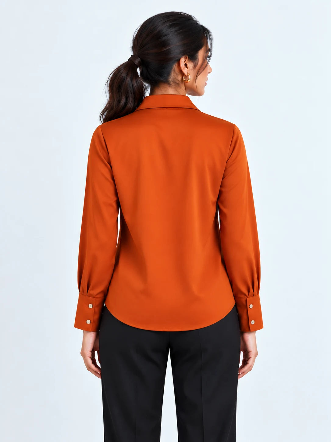 LustraSatin™ Shirt- Burnt Orange