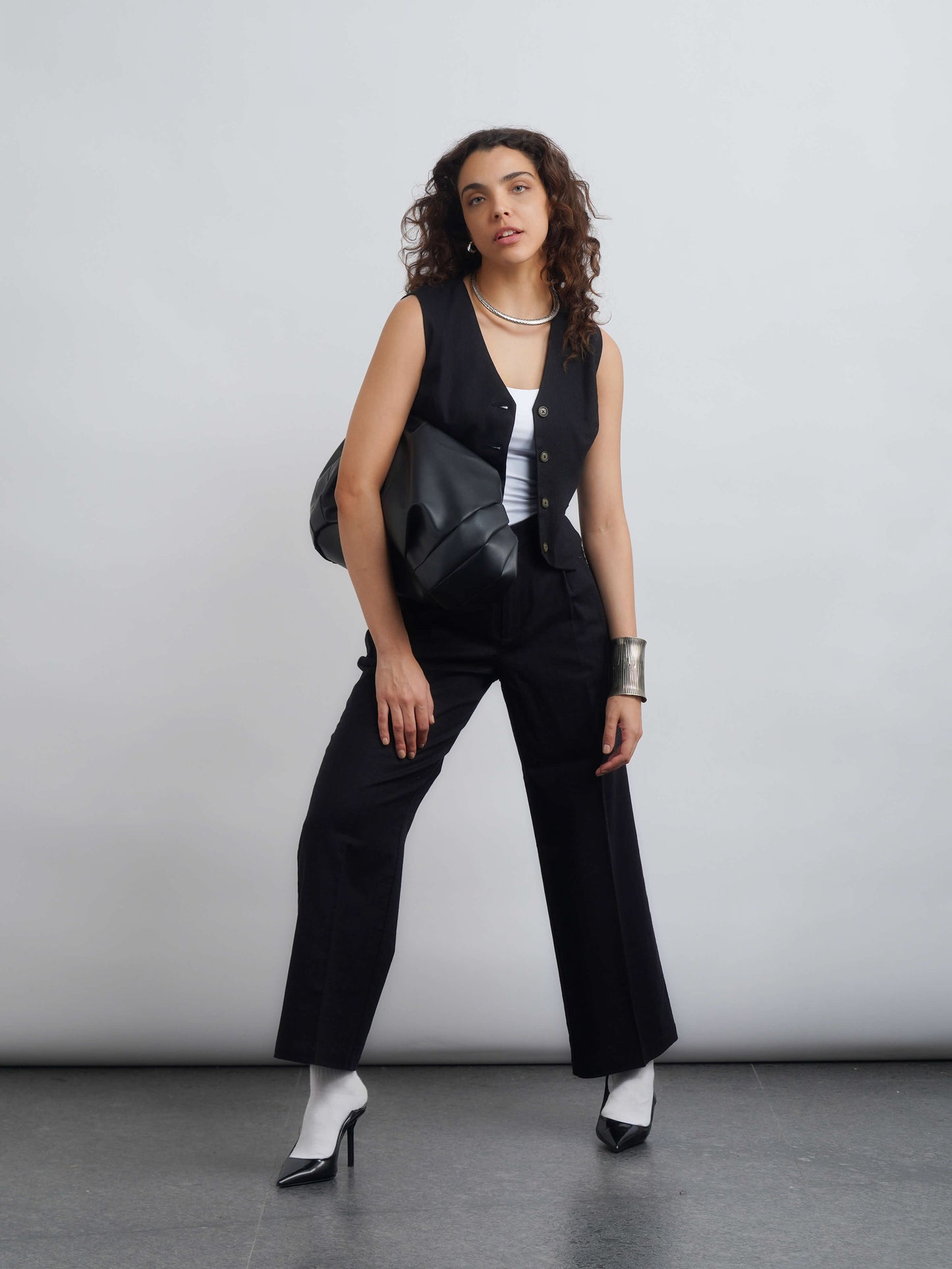 L' Edit Linen Waistcoat - Black
