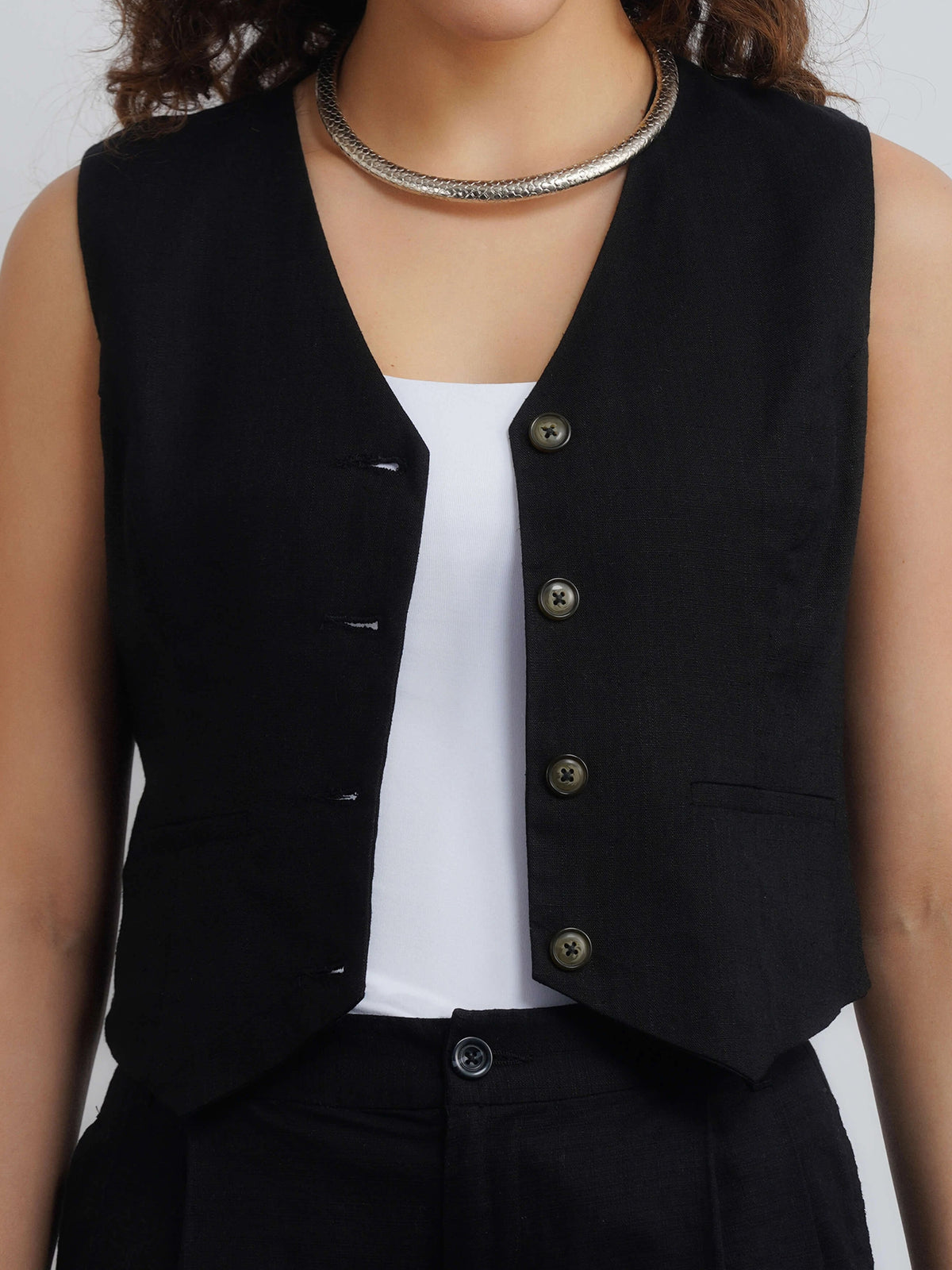 AirLinen™ Waistcoat - Black