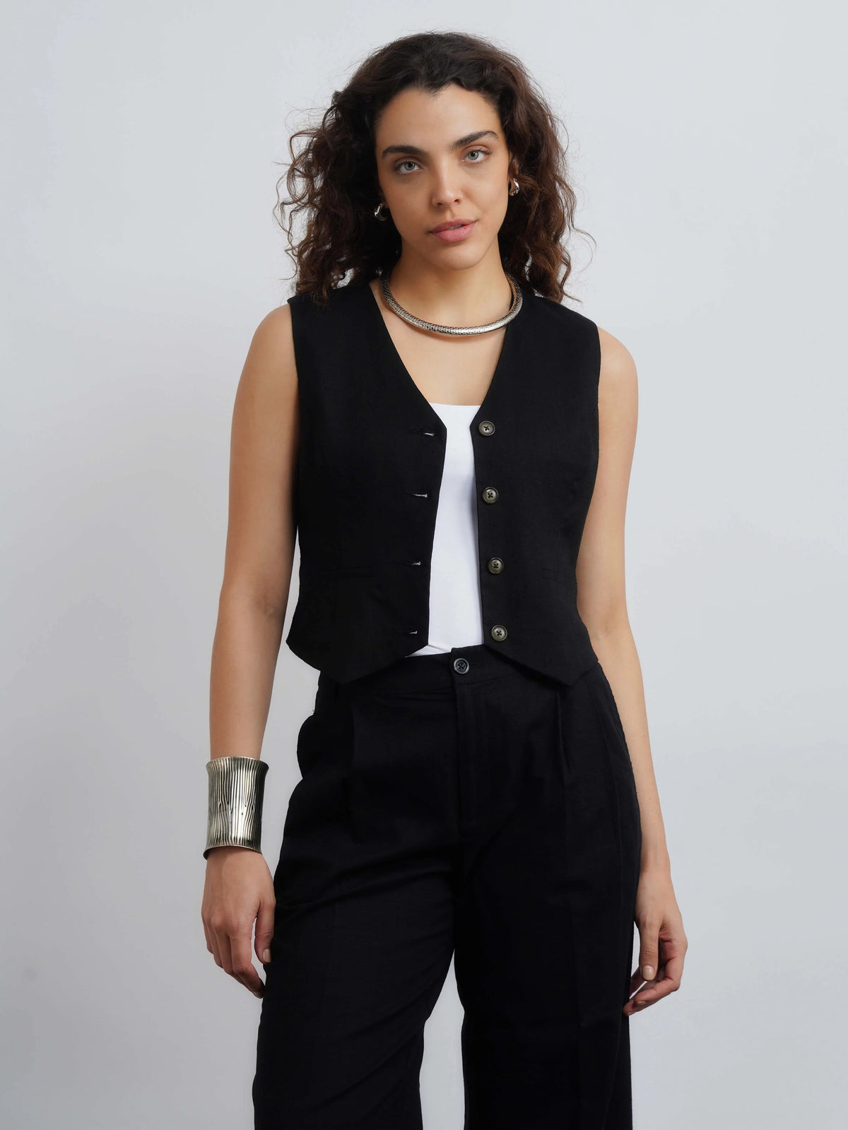 AirLinen™ Waistcoat - Black