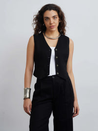 AirLinen™ Waistcoat - Black