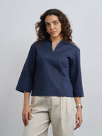 Lux AirLinen™ Top - Navy